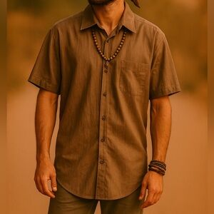 Men’s Vintage 70’s Sears Best Perma-Prest Cotton Short Sleeve Button Down